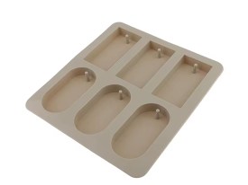 Molde silicona 6 tabletas aromaticas oval y rectangular 